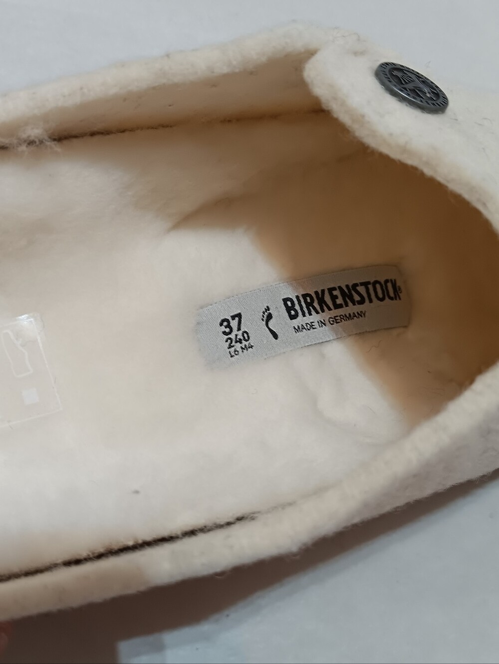 Birkenstock Zermatt Rivet Slippers EU37, US L6, M4 Ecru Wool Felt Slip On Shoes - Picture 8 of 9